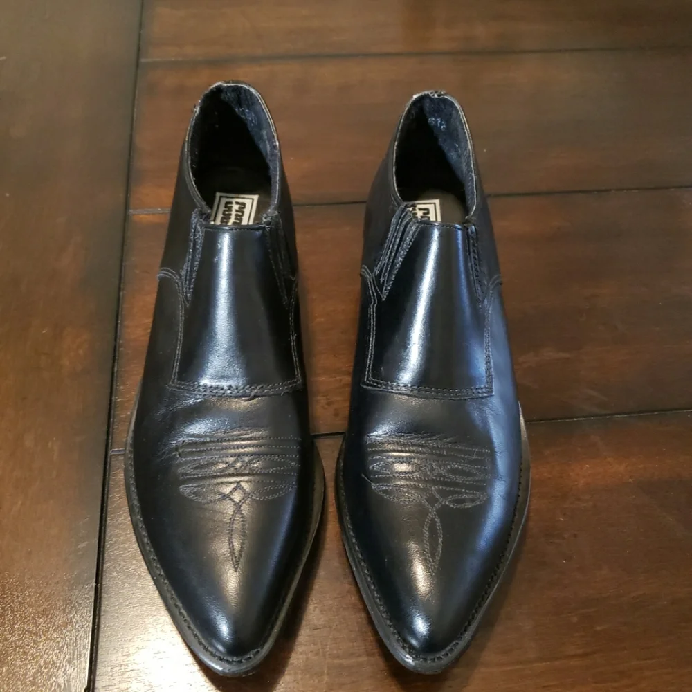 Vintage Western Leather Ankle Boots Code West Women's Size‎ 8 Black